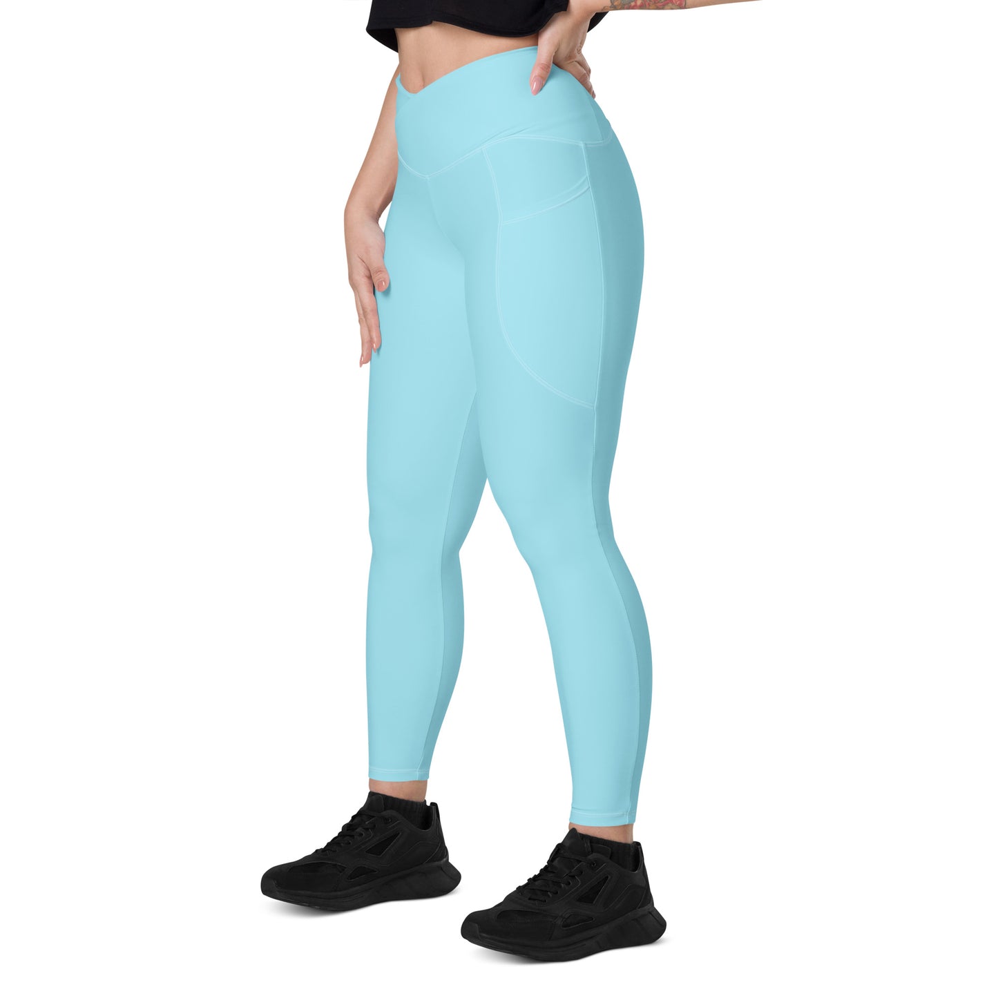 Crossover leggings with pockets